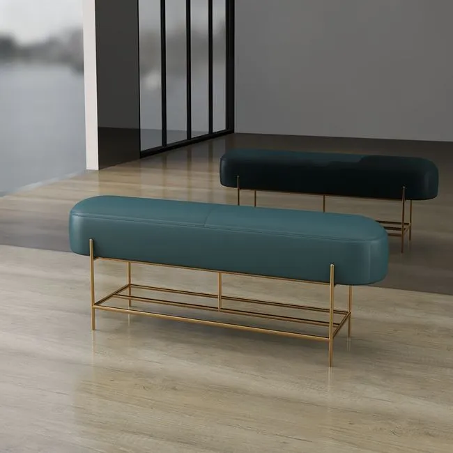 Nchuav Ua Upholstered Txaj Kawg Lub Rooj Zaum Nrog Stainless Hlau Ceg