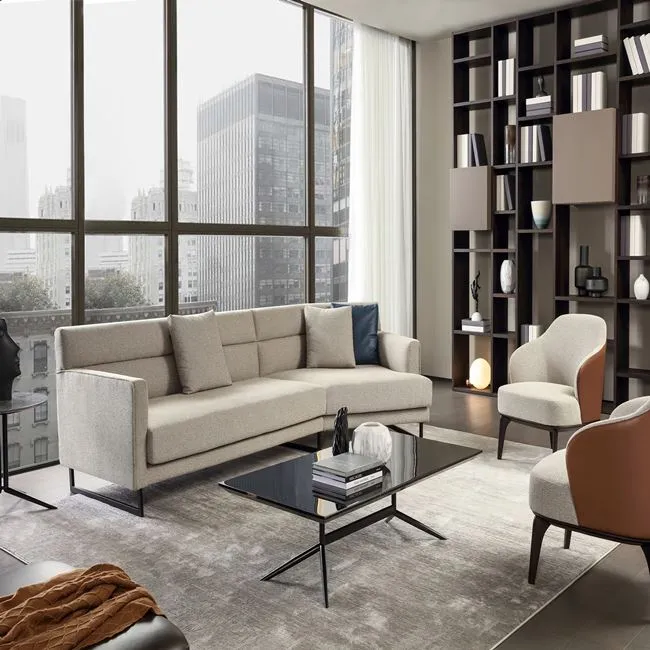 Fabric Upholstered Curved Sofa