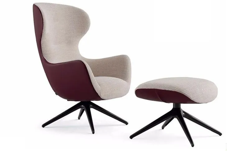 Customized Hlau Legs Armchair Thiab Ottoman